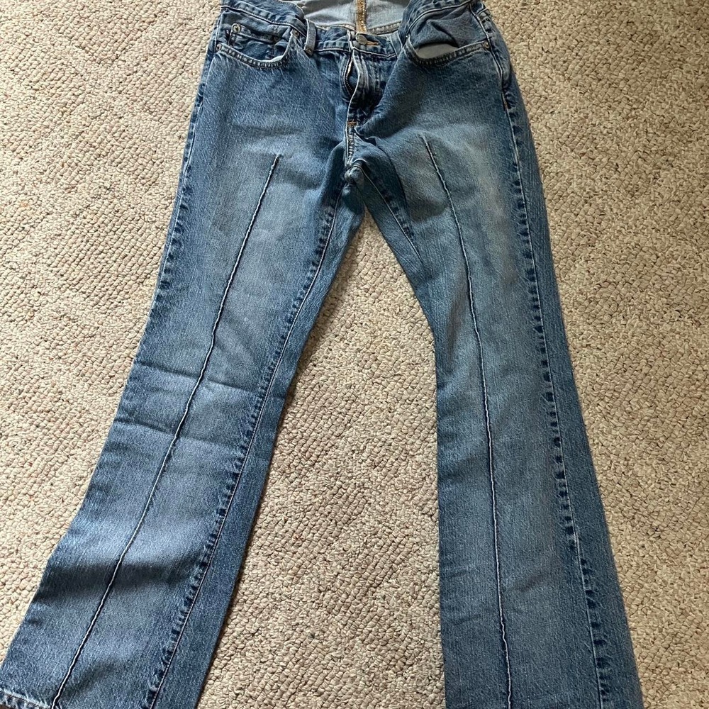 Polo Jeans Co Ralph Lauren Pintuck Flare Jeans Medium Wash Denim Size 6